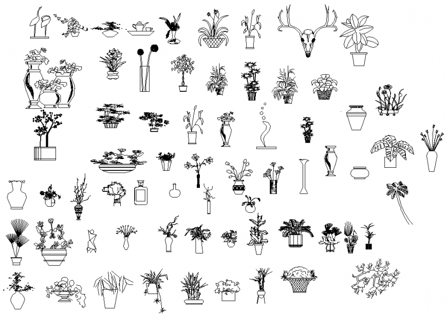 Planting plant plan detail dwg file.