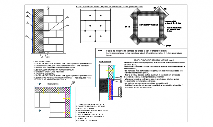 Plaster detail mounting section design drawings of 2storey house design