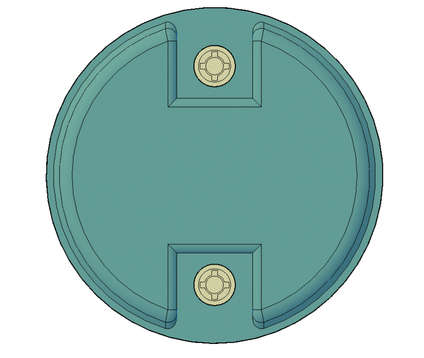 Plastic drum container detail 3d model layout autocad file