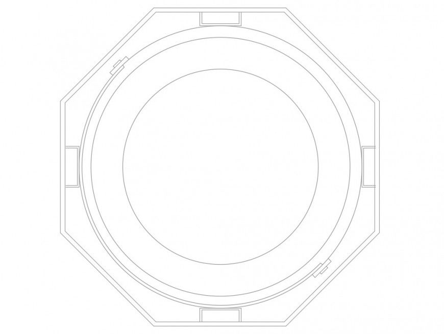 Plastic water tank 12 litters capacity top view elevation cad block details dwg file