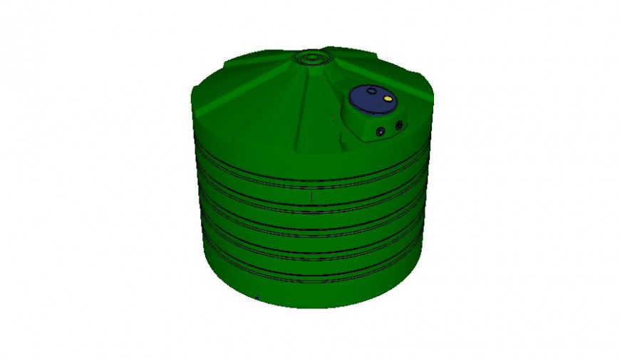 Plastic water tank 3 d modal detail dwg file