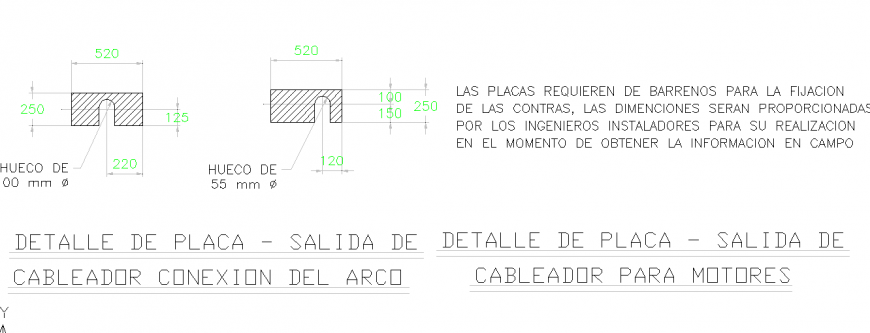 plate detail - wiring outlet connection of the arc Design