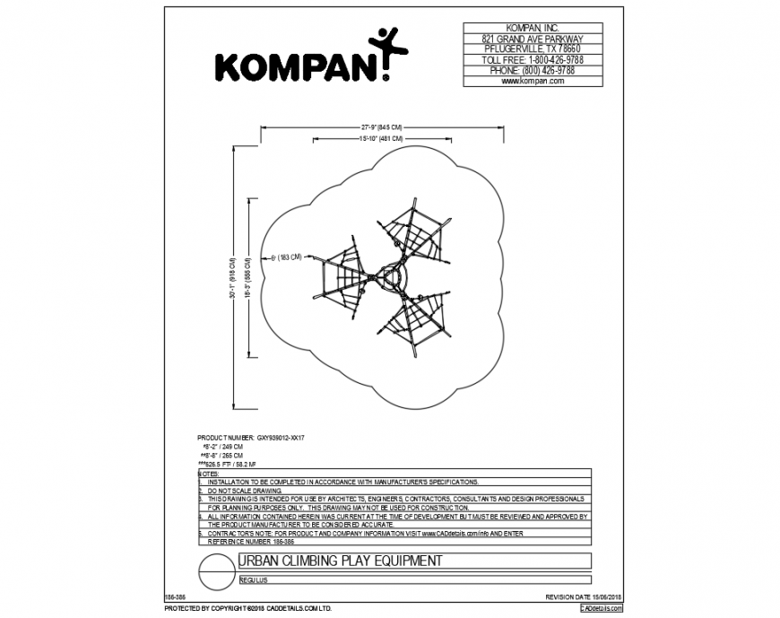 Play climbing equipment of garden dwg file