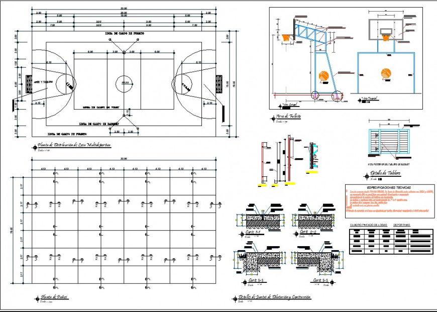 Play ground plan and flooring section plan detail dwg file
