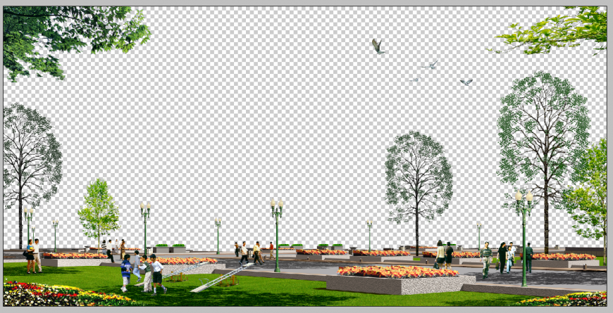 Play park detail elevation 3d model photo shop file