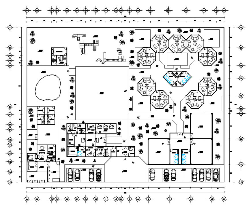 Play park detail plan layout autocad file
