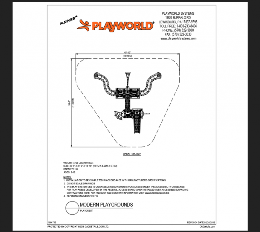 Play rest the,ed park modern play ground play area structure details dwg file