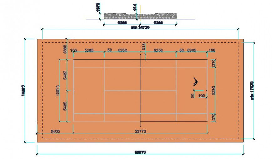 Playground sports area drawing in AutoCAD software