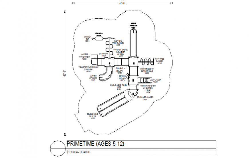 Playing area with charge prime stone plan design dwg file