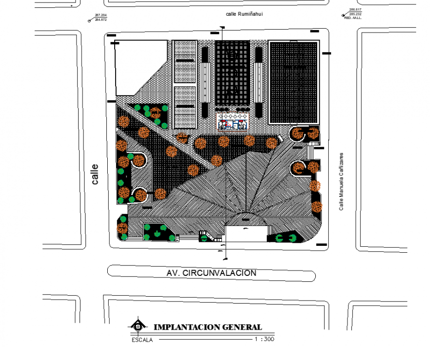 plaza civic project drawing in dwg file.