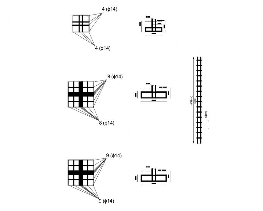 Plinth all sided view and structure cad drawing details dwg file
