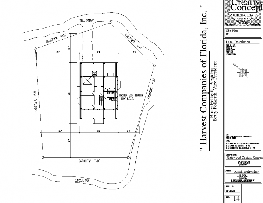Plot marking drawing with detail in dwg file.