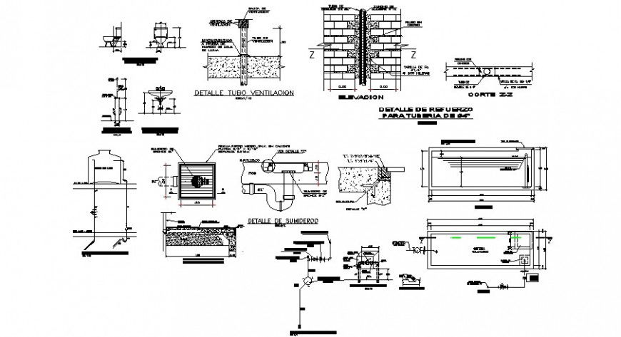 Plumbing block and other sanitary units 2d view layout file in autocad format