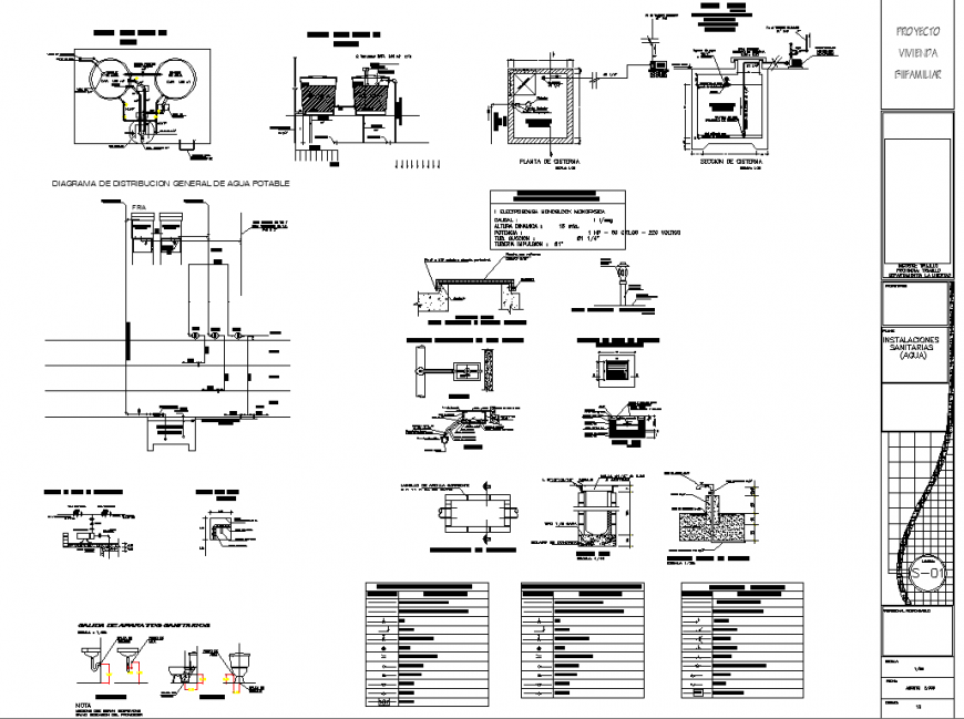 Plumbing detail drawing of the sanitary ware drawing in dwg AutoCAD file.