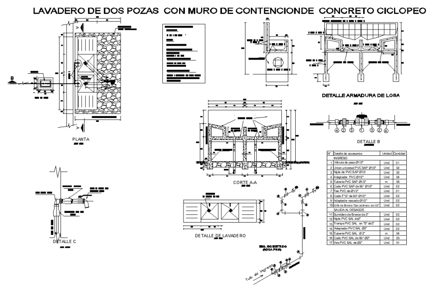 Plumbing detail drawing of wash basin in dwg AutoCAD file.