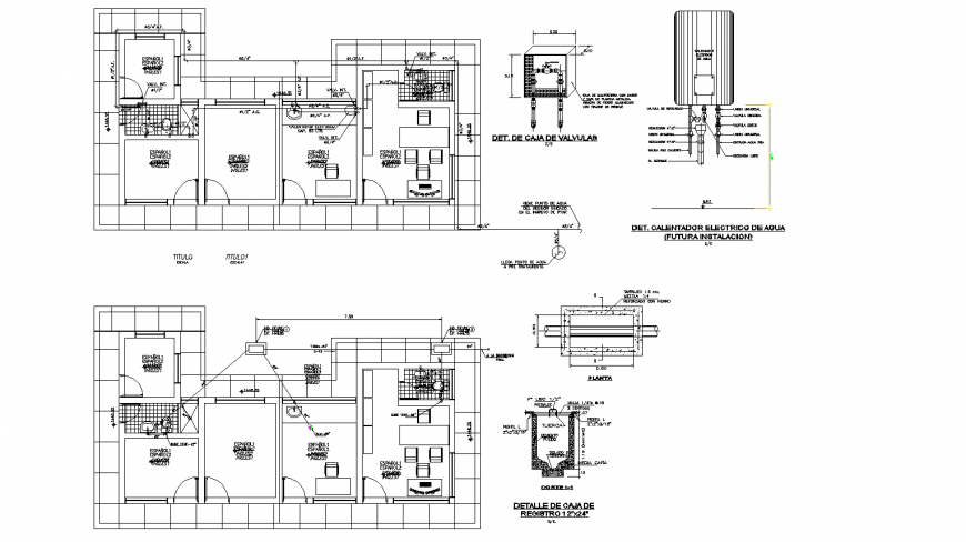 Plumbing line detail layout plan drawing in dwg AutoCAD file.