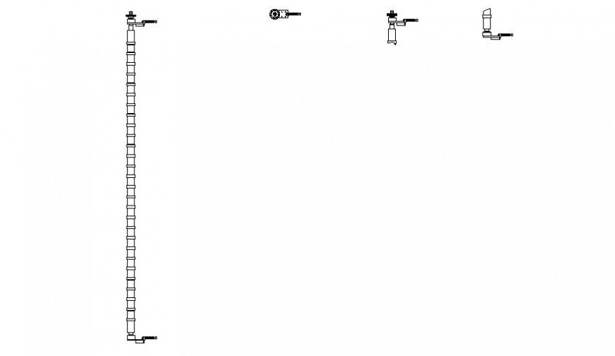 Plumbing pipe drawings and valve details in autocad