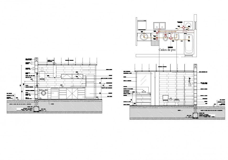 Plumbing sanitary pipe line toilet plan layout file