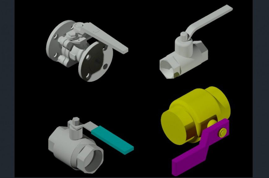Pneumatic ball valve details 3d model CAD design dwg file