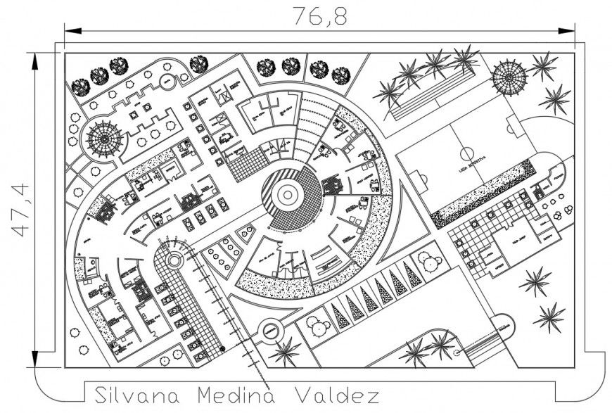 Police station building distribution plan cad drawing details dwg file