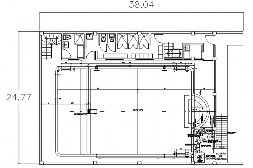 Pool installation project details drawings 2d view layout plan dwg file