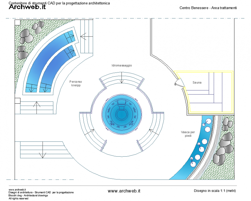 Pool plan with a detailed of dwg file.