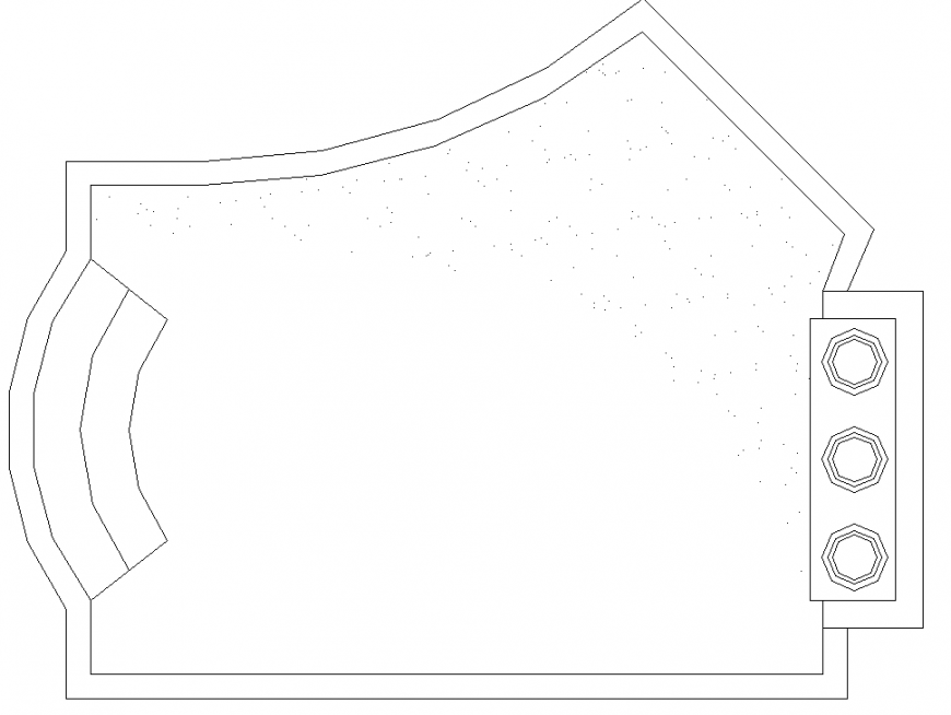 Pool plan with a detailing of dwg file.