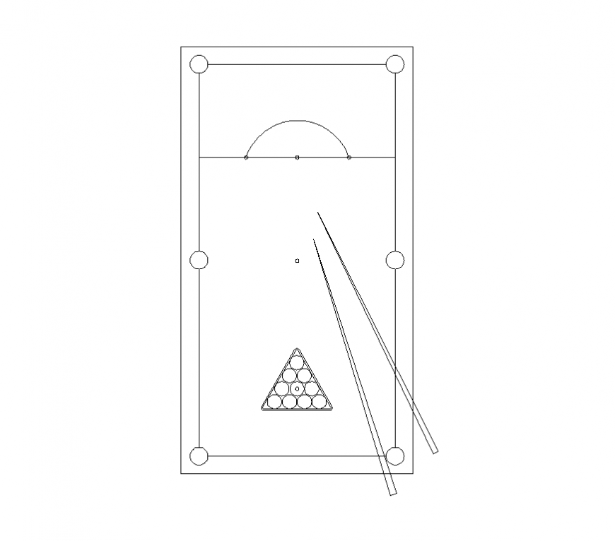 Pool table detail elevation layout 2d view autocad file