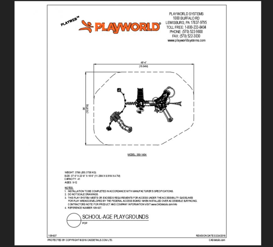 Pop school age group play area play equipment model details dwg file