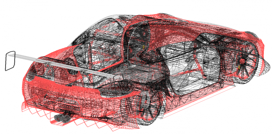 Porsche Cayman concept super sports car 3d model in dwg AutoCAD file.