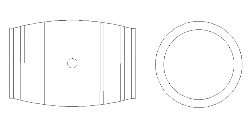 Port plan and elevation detail dwg file