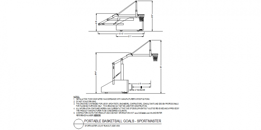 Portable basket ball court plan detail layout file