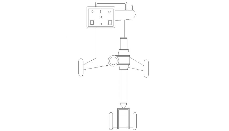 Portable X ray machine drawing in dwg AutoCAD file.