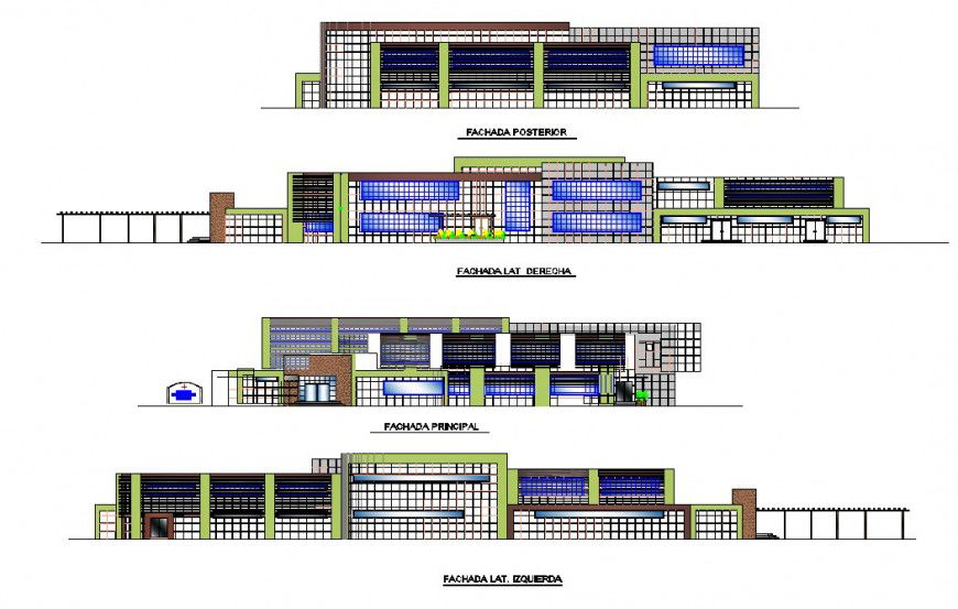 Posh building 2d elevation model detail file