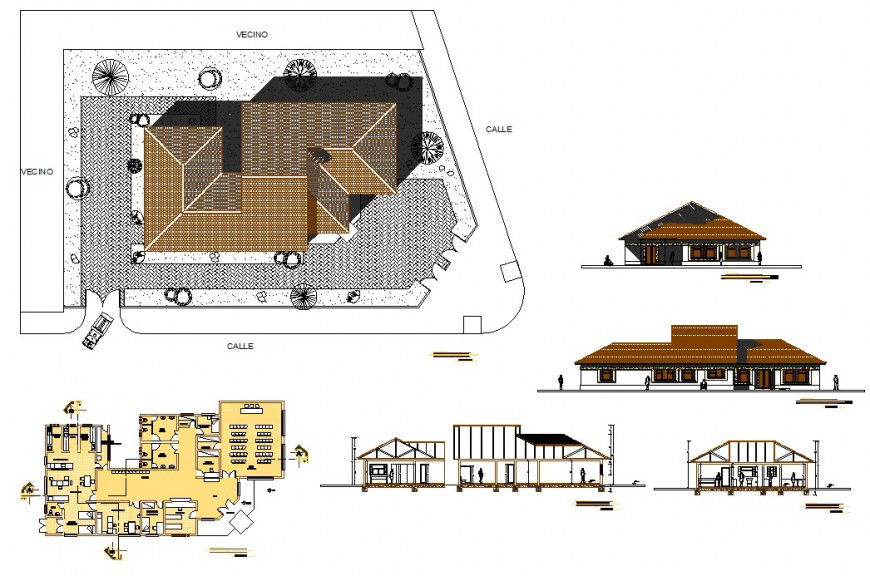 Posh office 2d elevation file detail