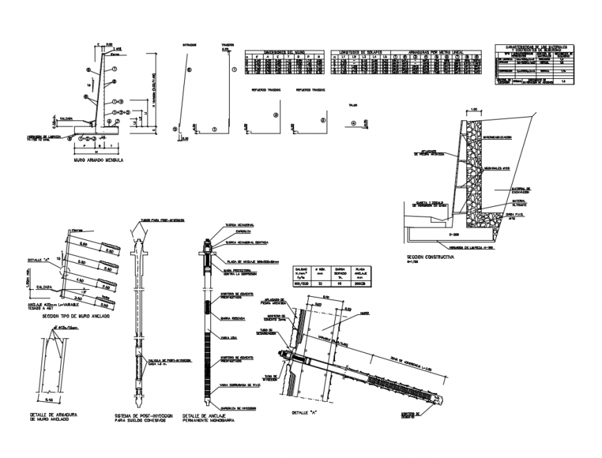 Post-injection system for cohesive floors armor structure cad drawing details dwg file