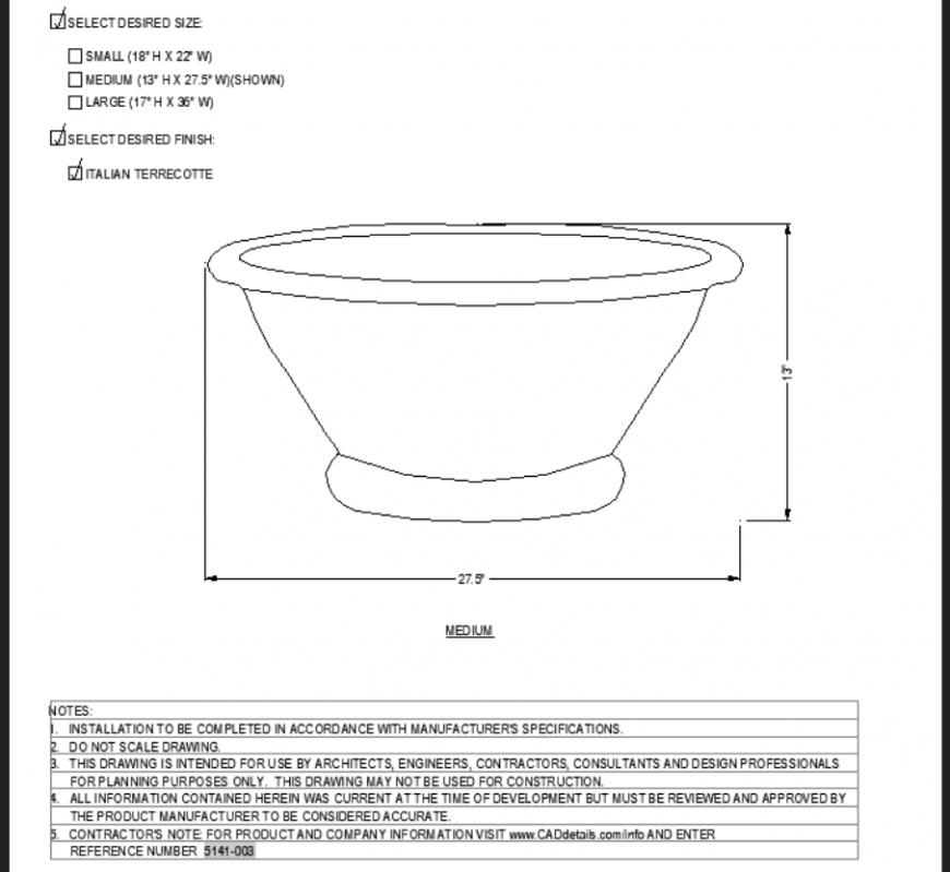 Pot plan with desired finish plan detail dwg file.