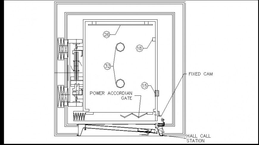 Power accordian gate top view plan