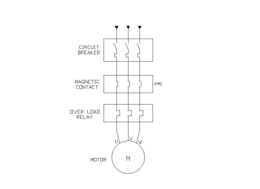 Power circuit detail elevation 2d view layout file