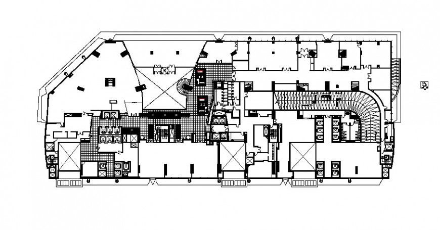 Pre-functional area of office layout plan details with furniture layout details dwg file