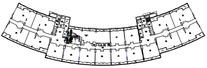 Pre-village clubhouse distribution plan cad drawing details dwg file