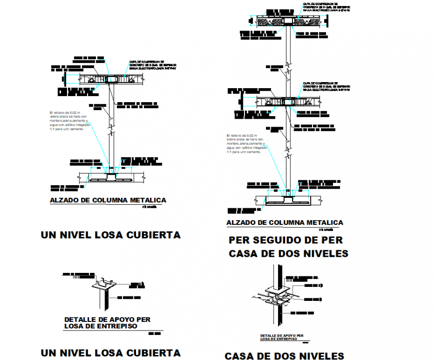 Pre detail slab and foundation section dwg file