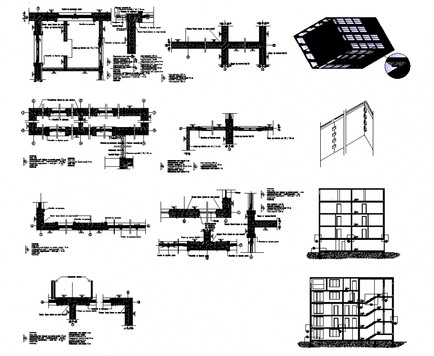 prefabricated concrete elements in detail dwg file.