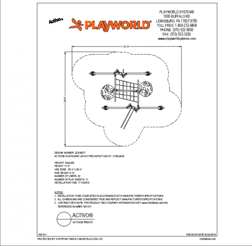 Presto activo design details of children park equipment details dwg file