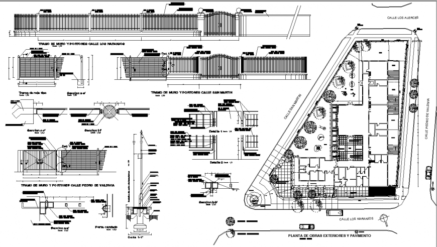 Primary school construction plan detail drawing in dwg AutoCAD file.