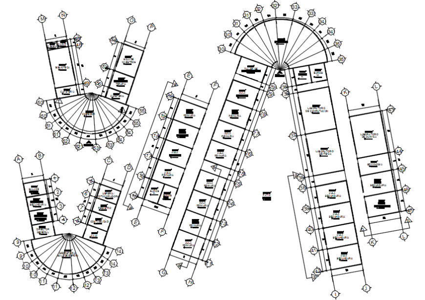 Primary school distribution plan cad 2d drawing details dwg file