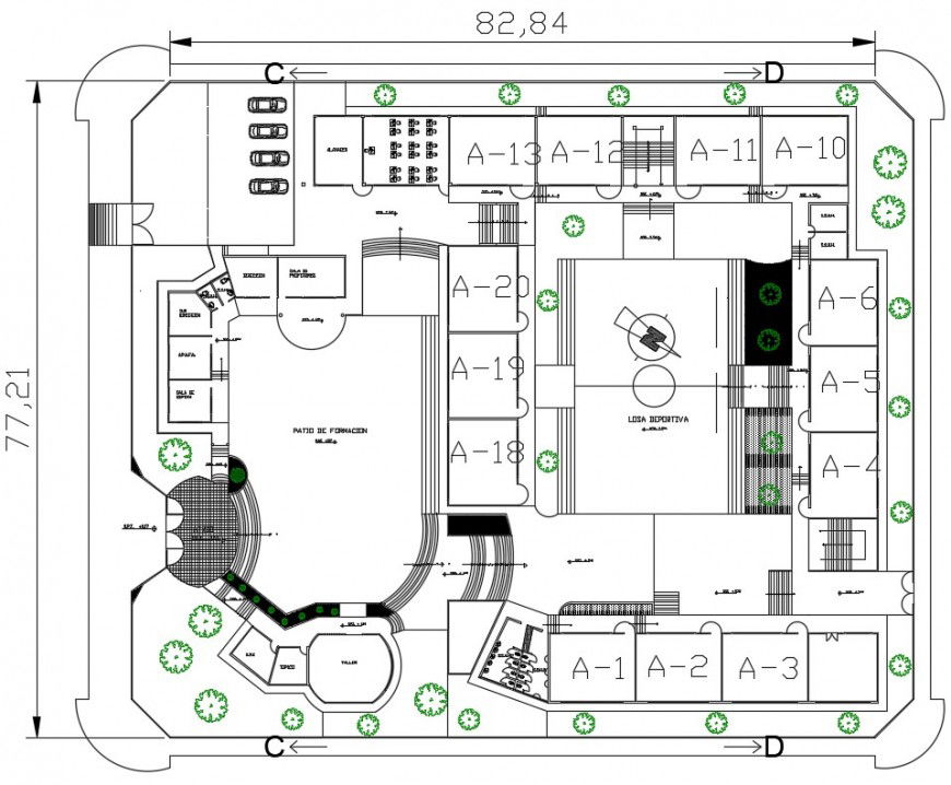 Primary school ground floor plan cad drawing details dwg file