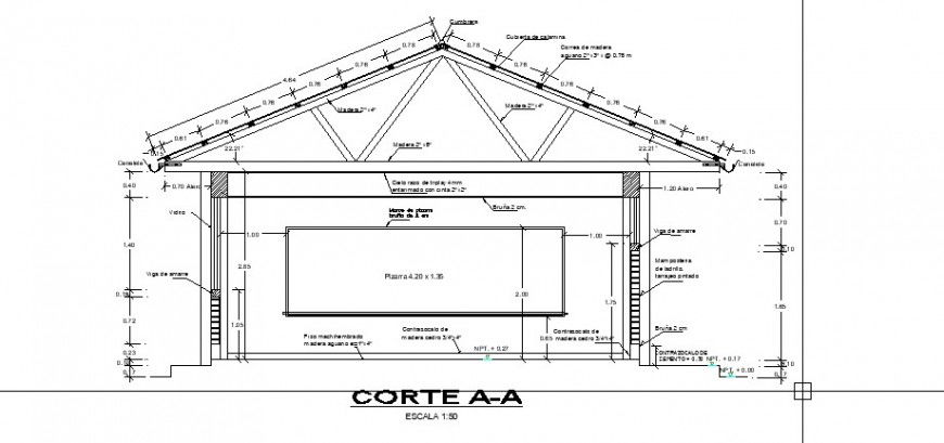 Primary school truss detail drawing in dwg AutoCAD file.