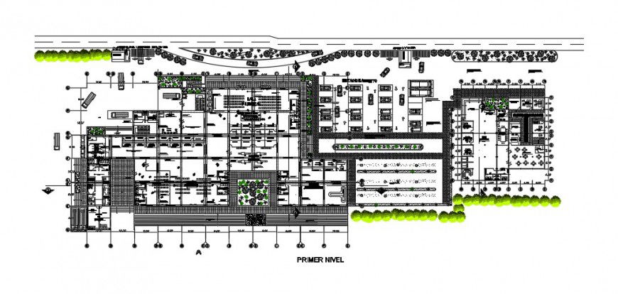 Primer level distribution plan drawing details of Peru airport dwg file