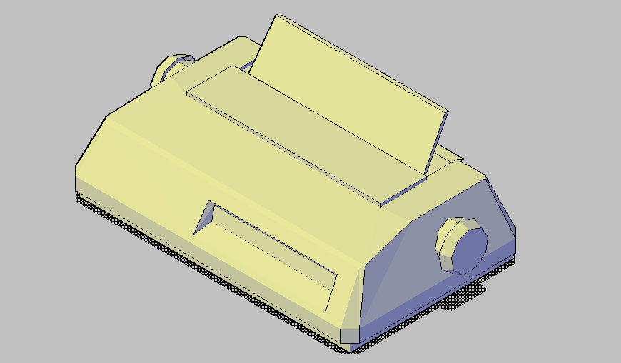 Printer machine detail 3d view autocad file